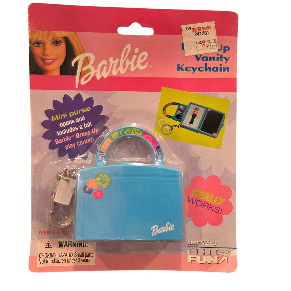 Vintage Barbie Mini Purse Magnetic Dress Up Vanity Secret Drawer Mirror Keychain